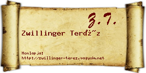 Zwillinger Teréz névjegykártya